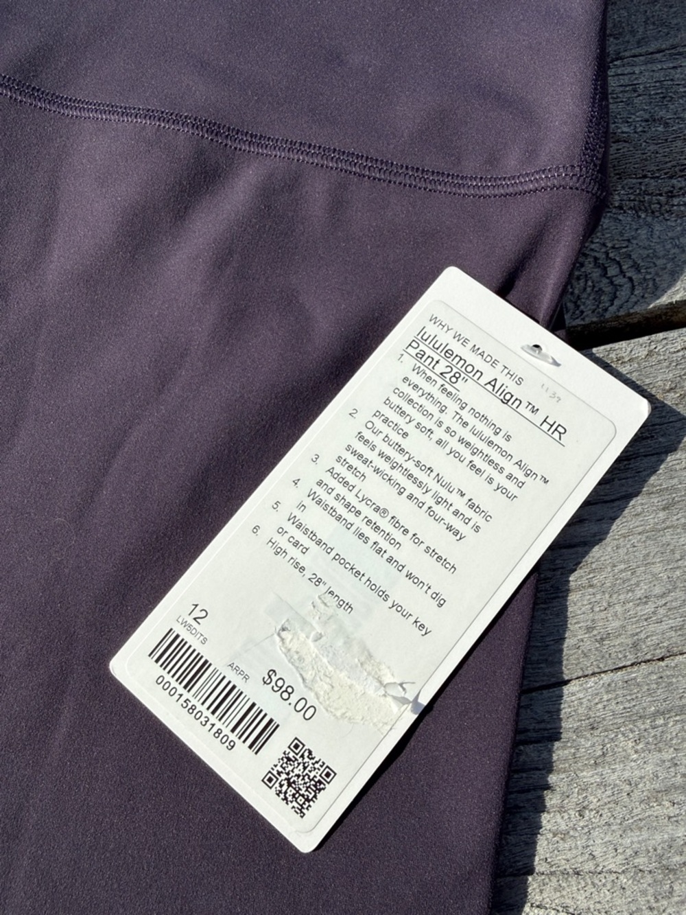 Lululemon Align High-Rise Pant 28" Atmospheric Purple‎ Nulu Size 12 NWT - Picture 2 of 5